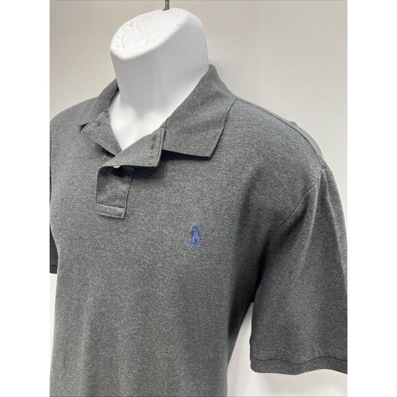 Polo Ralph Lauren Large Classic Fit Polo T-shirt Grey Short Sleeve - Picture 3 of 7